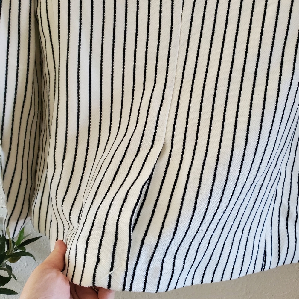 Ralph Lauren Women blazer suit jacket jacket cream Striped pockets gold 10 $175 - Picture 9 of 9